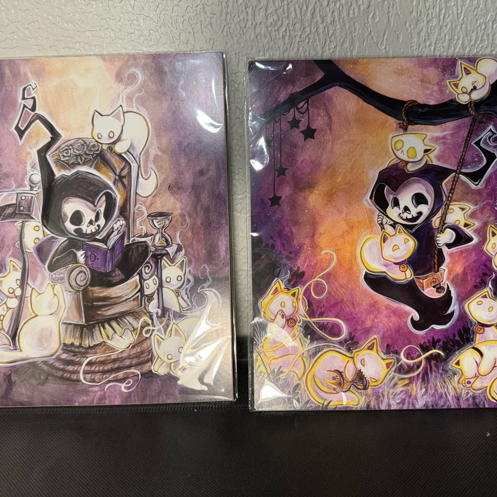 Skeleton Cats Art Prints